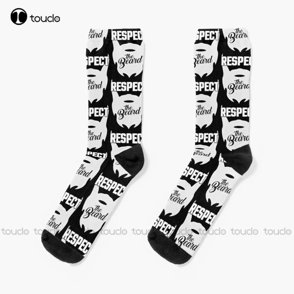 Respect The Beard Socks Mens Cotton Socks Personalized Custom Unisex Adult Teen Youth Socks 360° Digital Print Hd High Quality