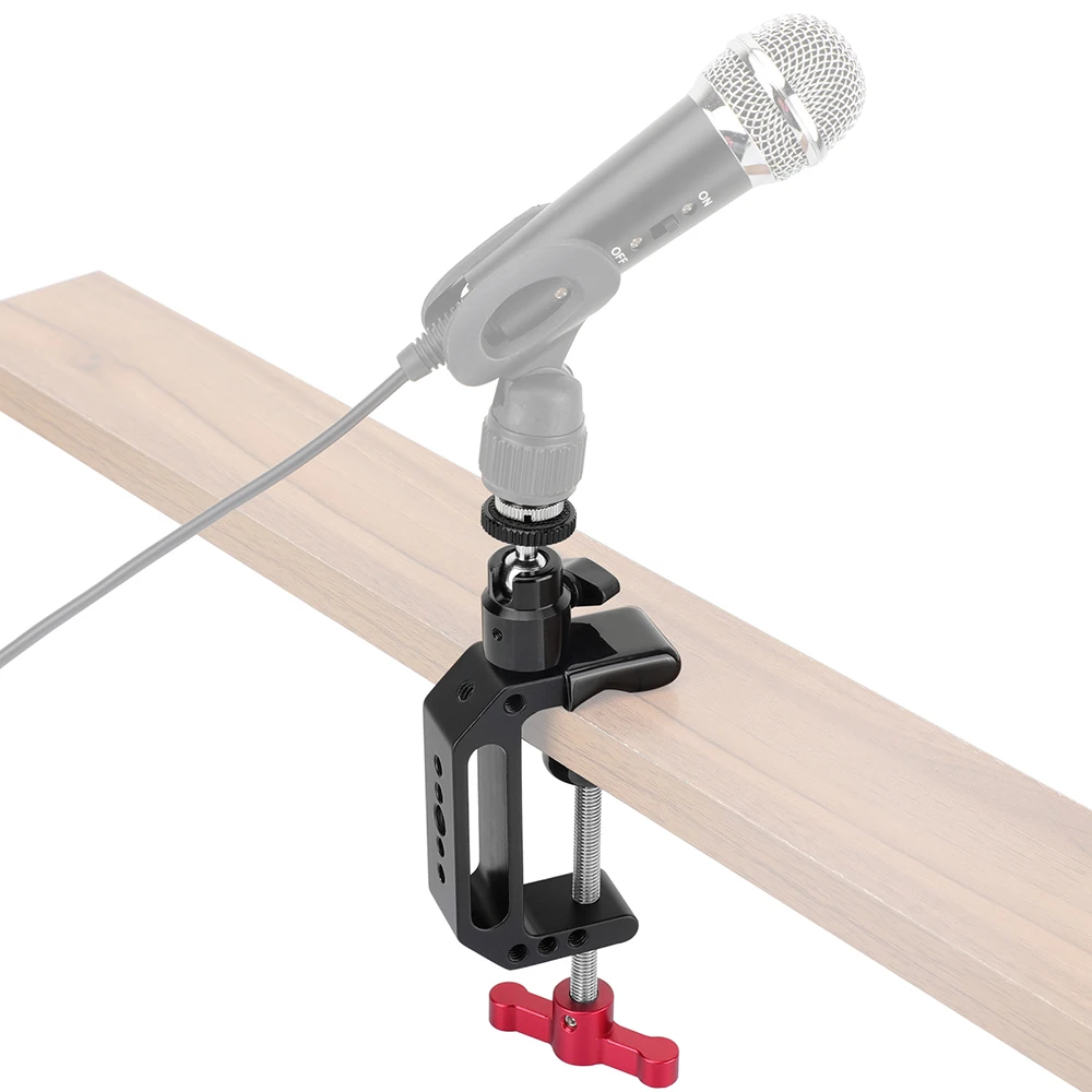 Kimrigمتعددة الأغراض سوبر C المشبك حامل مكتبي مع 5/8 "-27 الكرة رئيس جبل ميكروفون برغي محول للميكروفون
