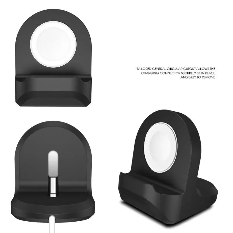 Silicone Charge Stand Holder Station Dock for Apple Watch Series 1/2/3/4 42mm 38mm 40mm 44mm Charger Cable Smartwatch Holder