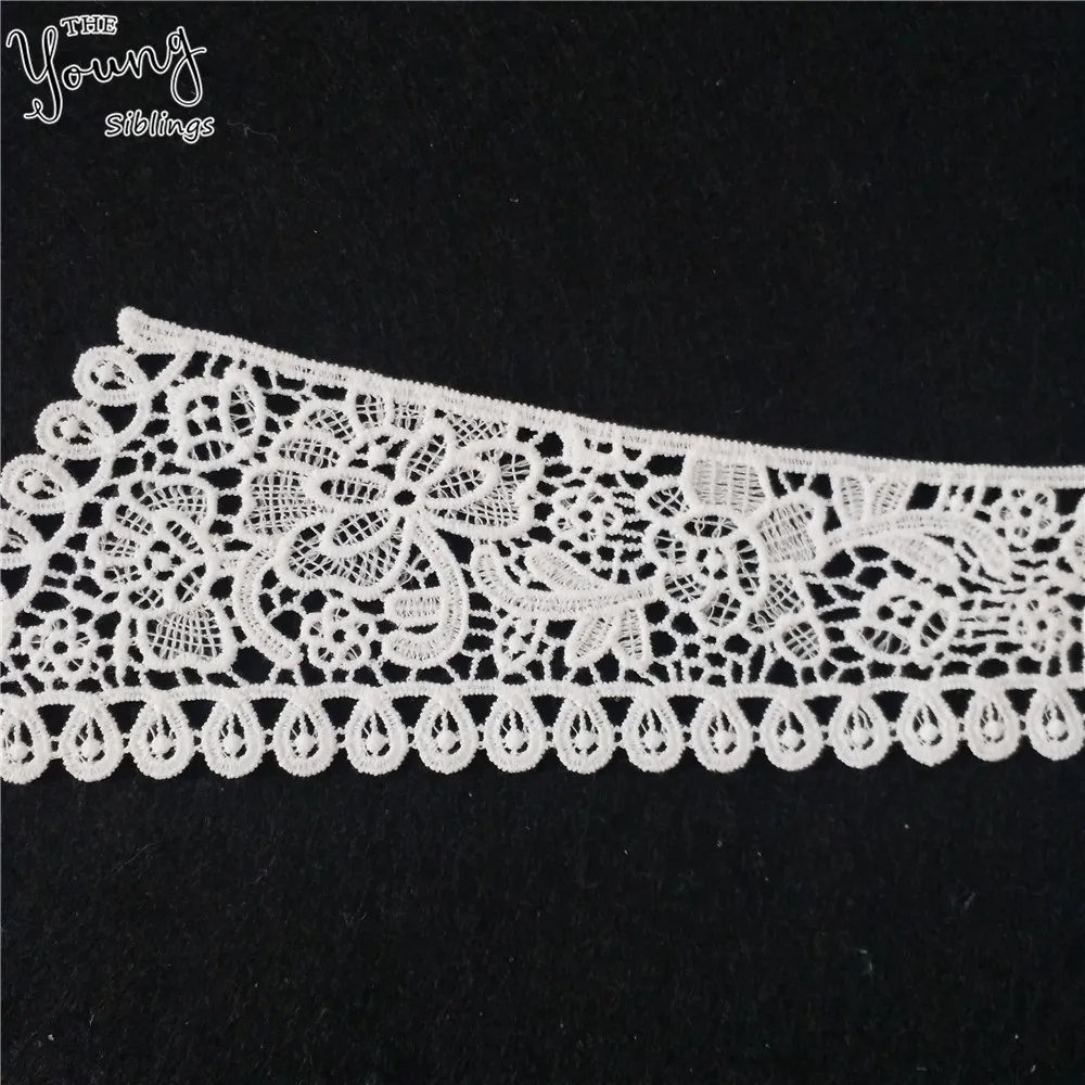 New arrive White Hollow out Lace Neckline Fabric Embroidery Applique Lace Collar Sewing DIY Dresses Accessories Craft supplies