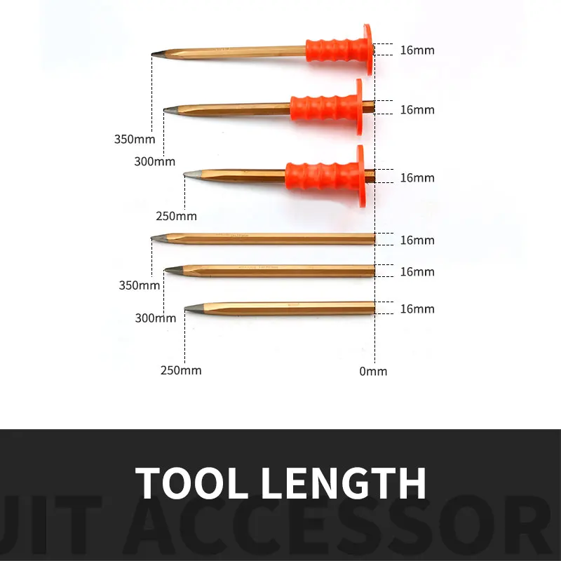 Alloy Steel Pointed Tip Metal Chisels Cold Chisel Iron Stone Chisel for Masonry Carving Concrete Brickwork