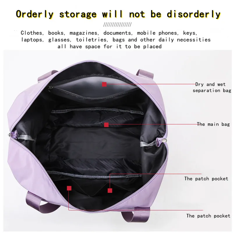 Foldable Large Capacity Women Gym Bags Shoulder Bag Women Training Travel Handle Handbag Yoga Sport Crossbody Tote Bag Women