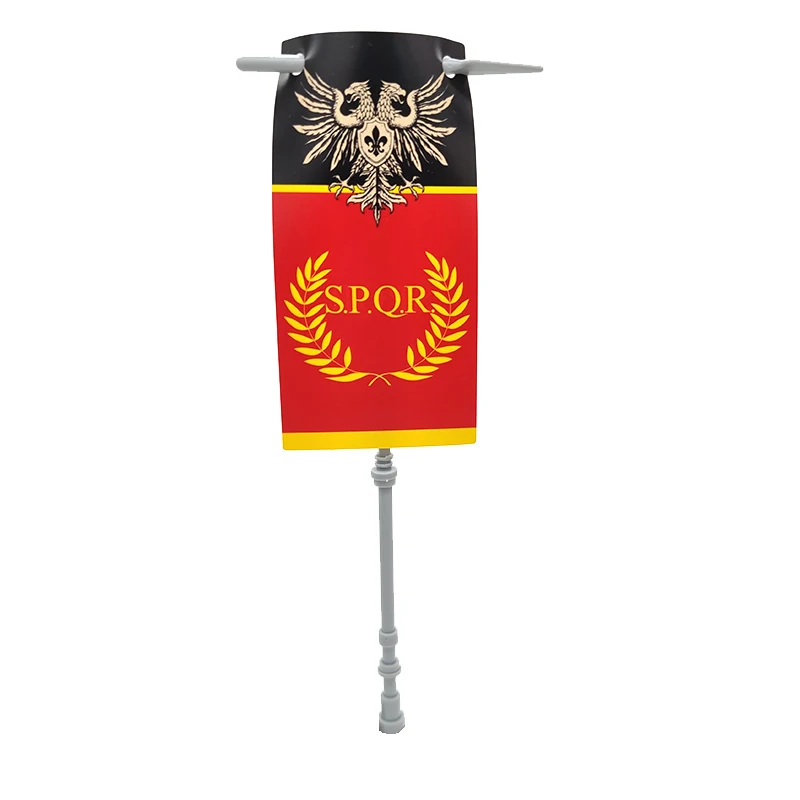 MOC Building Blocks Medieval Accessories Roman Army Soldiers  Battle Flag Kids Toys Gifts