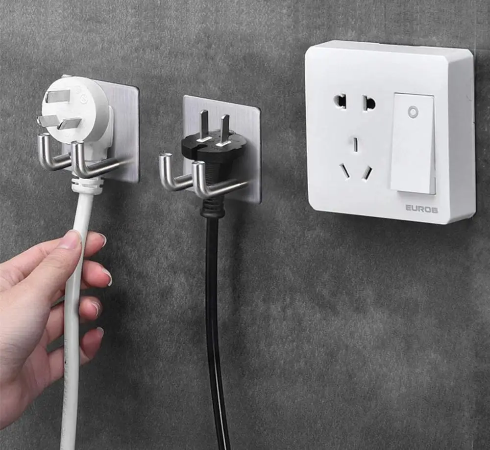 Adhesive Razor Hook for Shower, Stainless Steel Bathroom Self Wall Hanger Keys, Kitchen Utensils, 2/10 Pcs