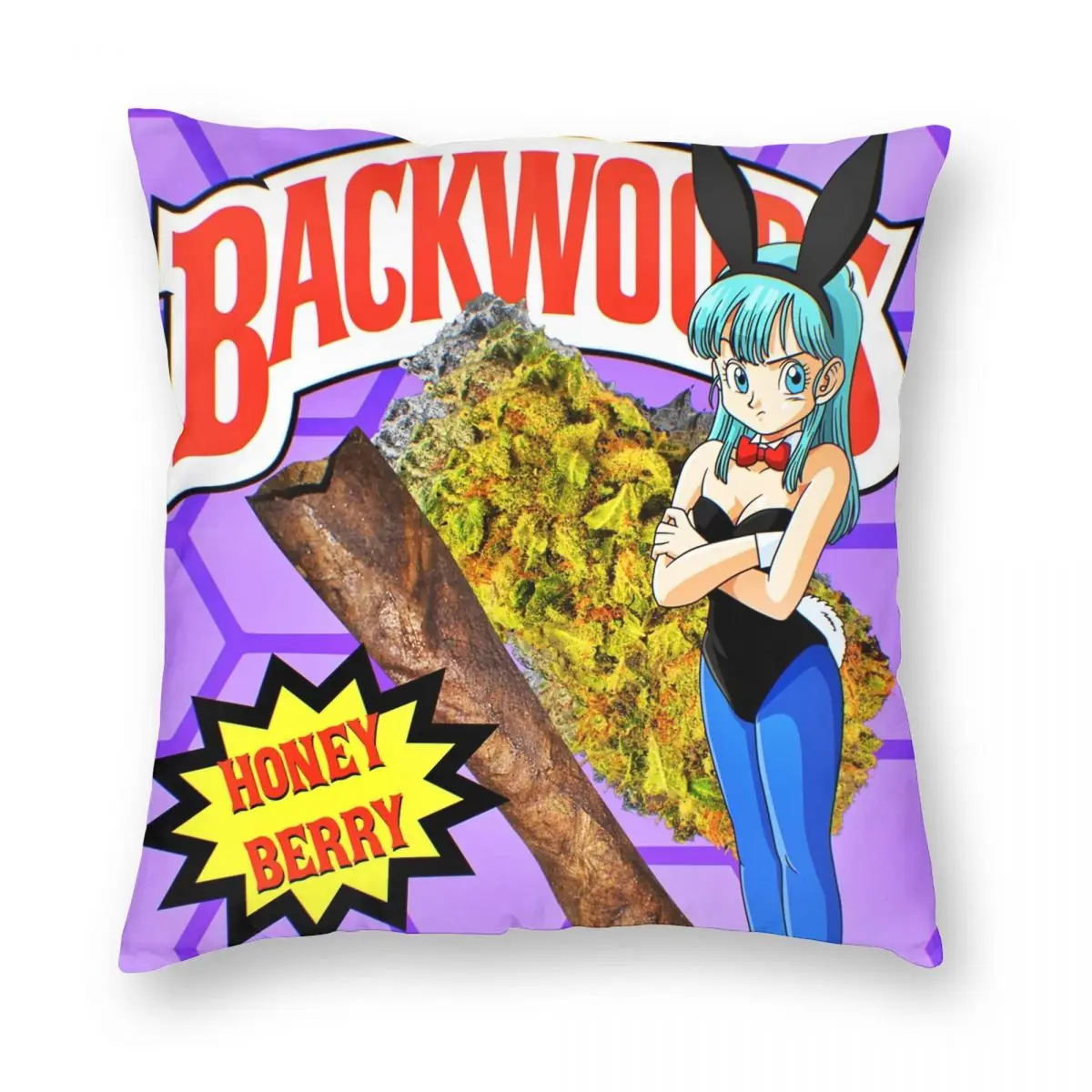 Bulma Backwoods Square Pillowcase Polyester Linen Velvet Printed Zip Decor Pillow Case Room Cushion Cover 18