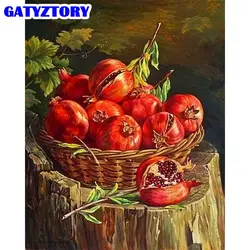 GATYZTORY 40x50cm malowanie numerami czerwony granat obraz olejny według numeru ręcznie malowane ściany domu rzemiosła DIY prezent