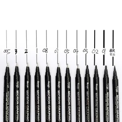Guangna Drawing Micron Graphic Needle Pen Black Sketch Hook Line Pen 005 01 02 03 04 05 07 08 1.0 2.0 3.0 Brush Fine Lines 8050