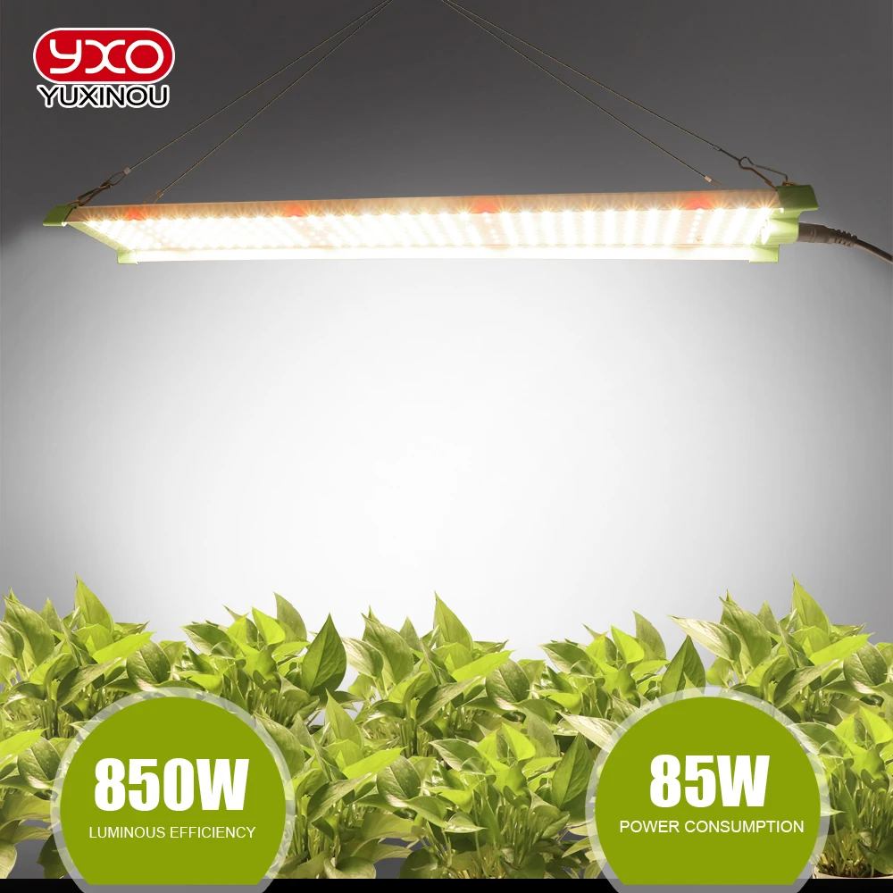 

LED Grow Light 850W Samsung LM282b+ Diodes Quiet Fanless Full Spectrum Grow Light High PPFD For 5x5FT Coverage, Veg and Blooming