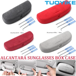Alcantara Car Glasses Box Storage Holder Sunglasses Case For BMW X1 E84 F48 X3 X4 F25 F26 G01 X5 X6 F15 F16 F20 F30 G20 F10 F01