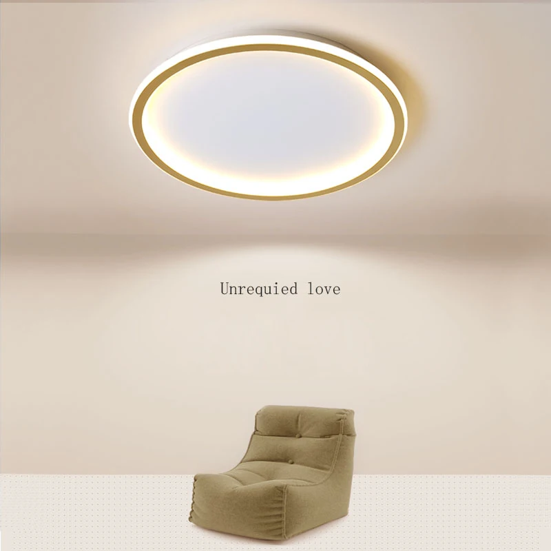 

Ultra Thin Nordic Minimalism Gold Ceiling Lamp Modern LED Ceiling Light Fixture Surface Mount for Home Decor Balcony Dimmable