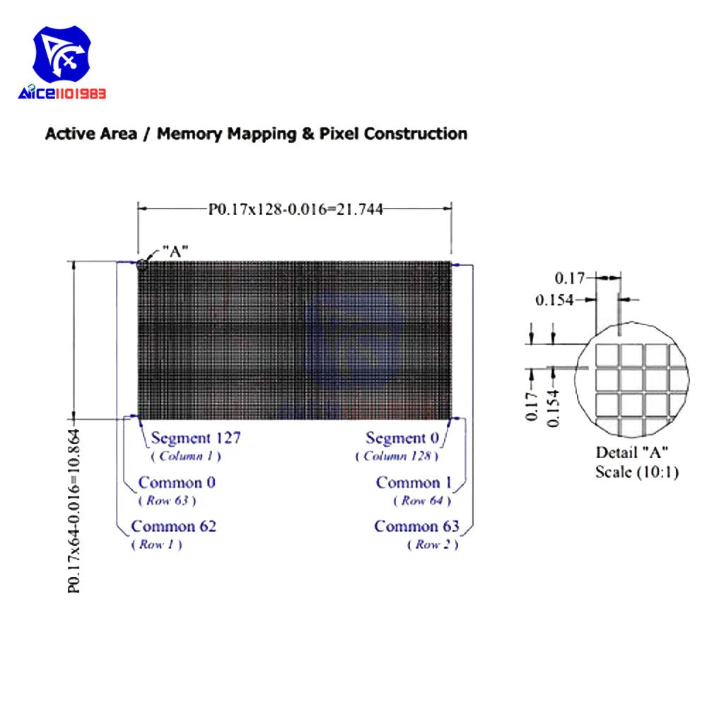 Diymore-Módulo de exibição LCD OLED, 0,96 ", 128x64, 30 pinos, 12864, placa de tela LCD, matriz passiva para arduino, 3 cores disponíveis