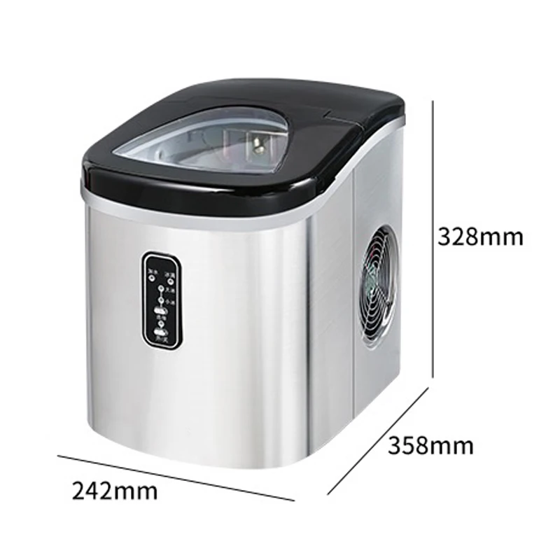 15KG/24H Máy Làm Đá Mini Tròn Nhỏ Băng Thép Không Gỉ Máy Tính Để Bàn Hướng Dẫn Sử Dụng Thương Mại Thanh Kem Làm máy