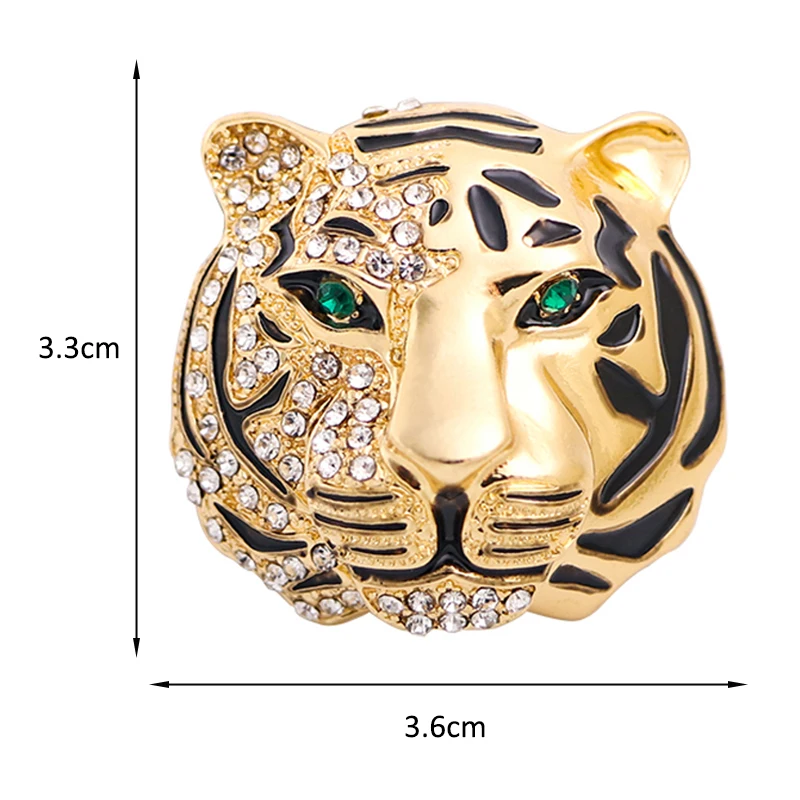Wuli&baby Big Brand Rhinestone Tiger Brooches For Women Men 2-color 2022 The Year Of Tiger Party Brooch Pin Gifts view 6