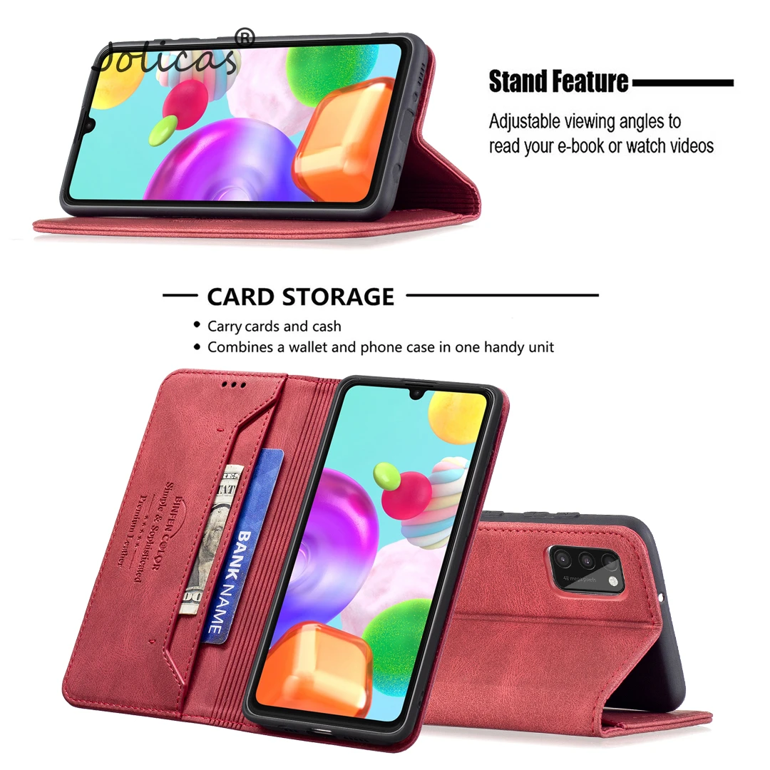 Telephone Cases For capinha Samsung A41 Coverage Colorful Mirror Cover Ajax sFor Samsung Galaxy A41 Cards Storage Phone Shell