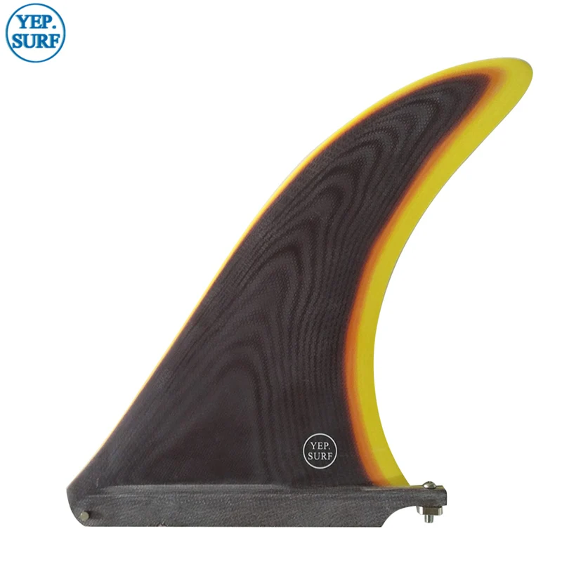 

2021 News Brown color Surf longboard fin 9 inch Barbatana Surf 9 inch Fin Fibreglass in Surfing single Fin stand up paddle