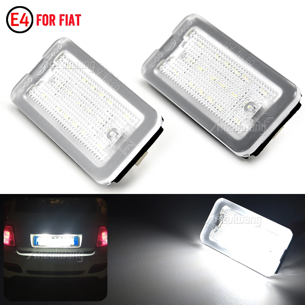 LED LICENSE NUMBER PLATE LIGHT For FIAT 500 / C ABARTH 2009 2010 2011 2012 2013 2014 2015 CANBUS TARGA 51800482 Parking Lamp