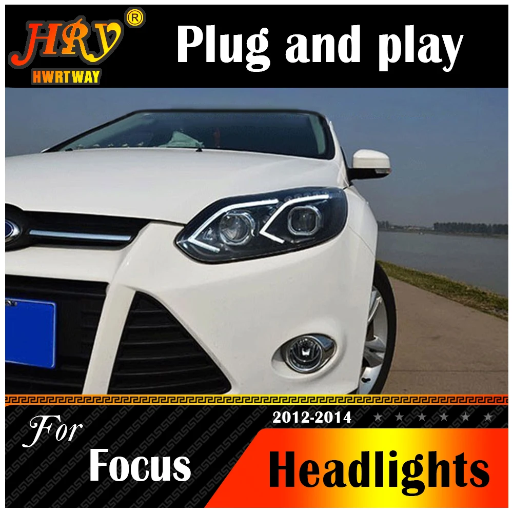 Car Styling Per Focus 2012 2013 2014 Fari Focus 3 LED Faro DRL Lente A Doppio Raggio bi-xenon HID Accessori Auto