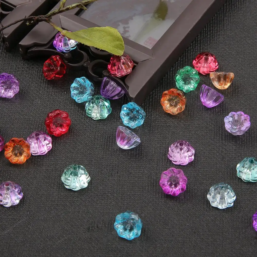 10pcs 11x7mm Colored Glass Crystal Lampwork Flower Lotus Beads for Handmade Jewelry DIY Earrings Bracelet  Charm Jewelry Making