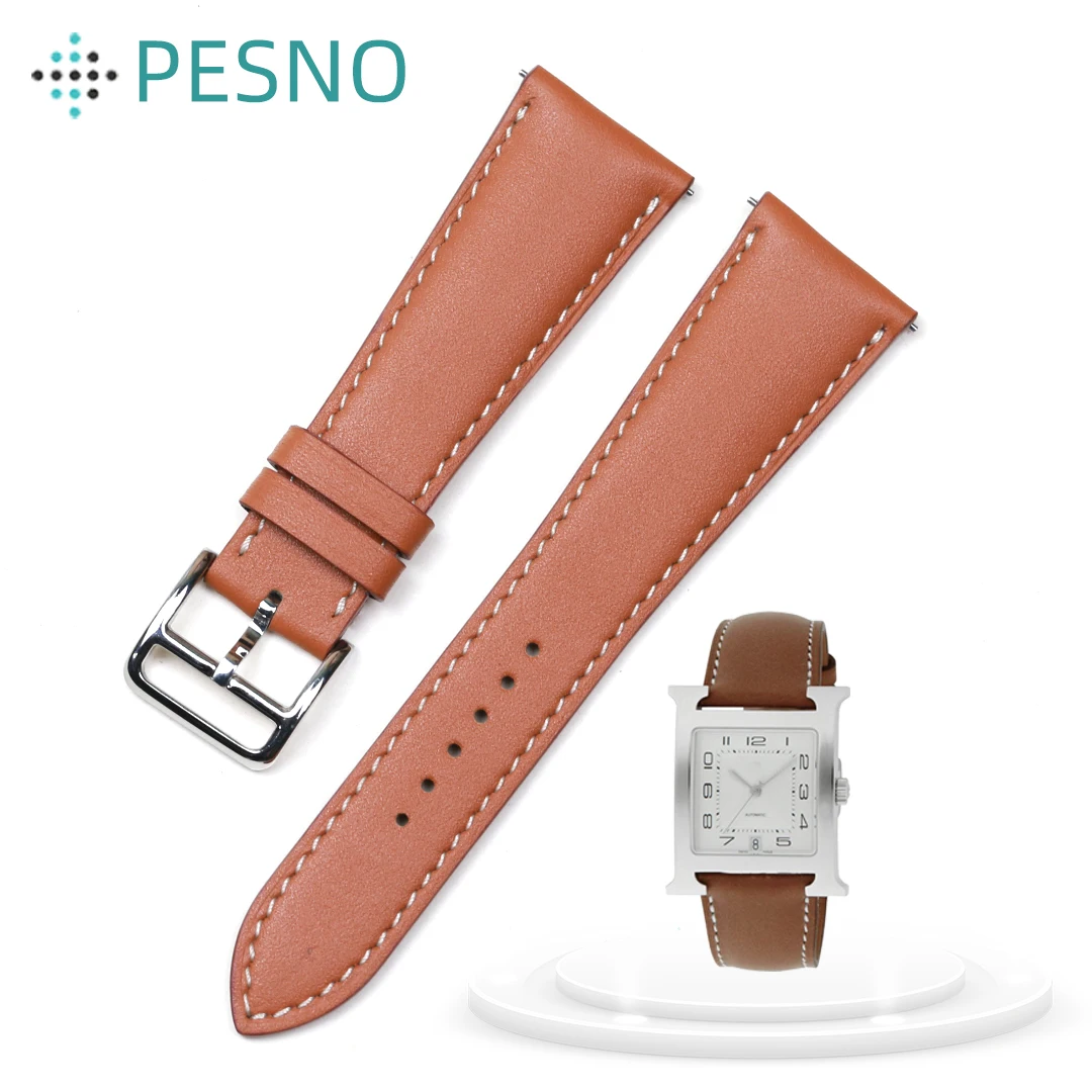 PESNO Smooth Grain Calf Skin Leather Watch Straps Men Watch Accessories Suitable for ARCEAU W036757/035184/W044822