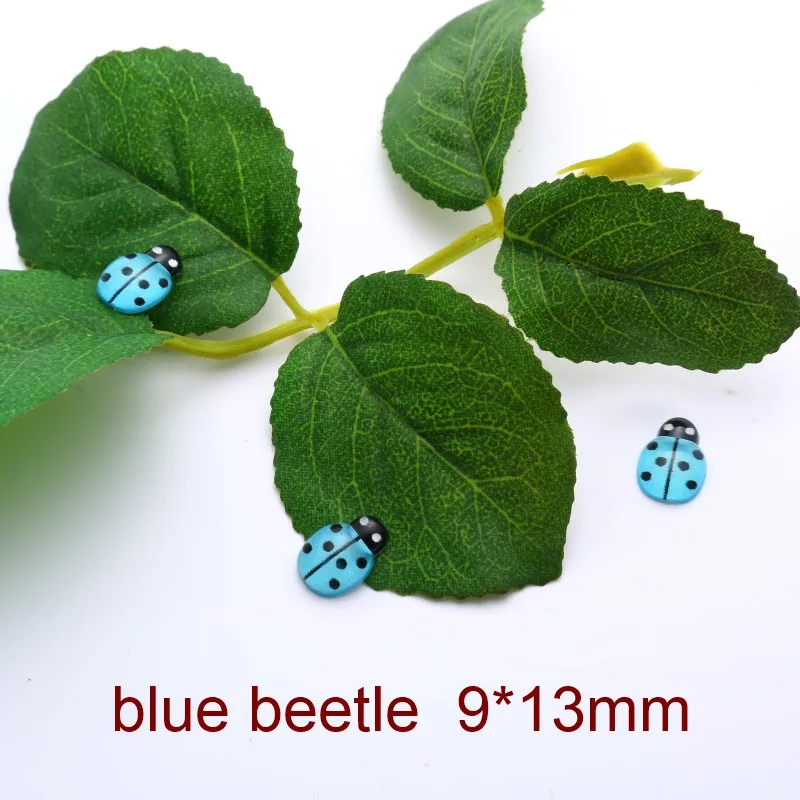 Bling Blue Acrylic Ladybug Rhinestones 9*13mm Flat-Back Sticking Drill Crafts DIY Clothing Jewelry Home Decor Supplies 30/100pcs