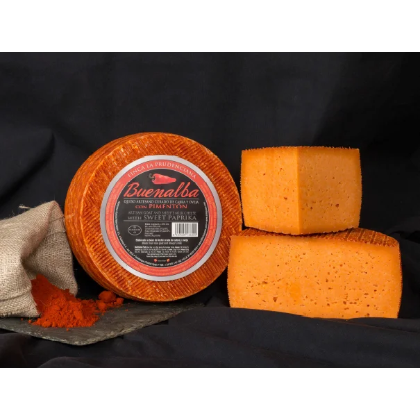 Artisan goat and sheep cheese to paprika. Orange cheese-BUENALBA-1KG