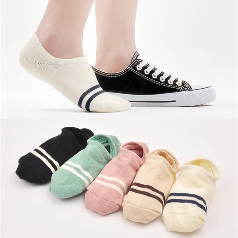 5Pairs Arrivl Women Socks funny Fruits Cute Happy Silicone Slip Invisible Cotton Sock 35-40