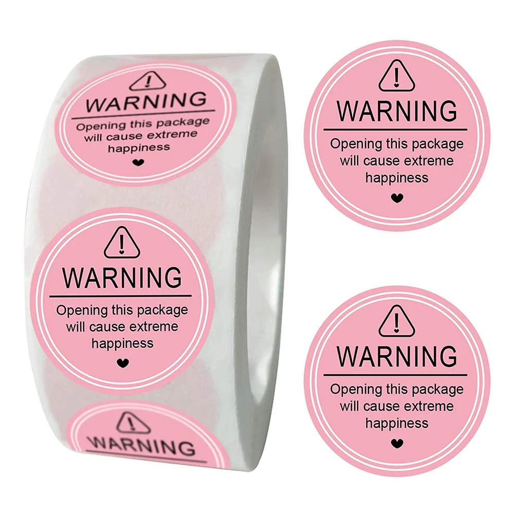 

Pink Extreme Happiness Package Stickers 1.5 Inch Round Large Small Business Thank You Labels for Business