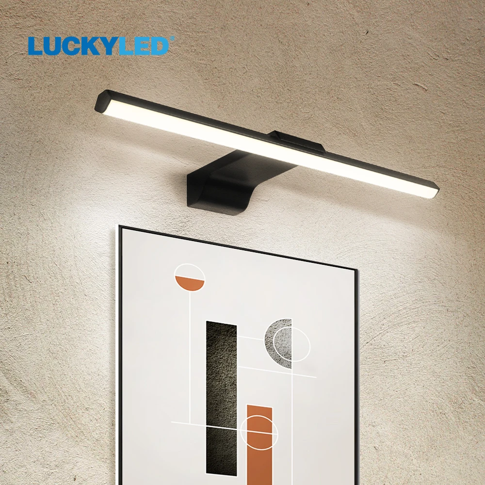 

LUCKYLED Wall Lamp Bathroom Black 220V 110V Modern Mirror Wall Light Fixture Vintage Indoor for Bedroom Living room Wall Sconce