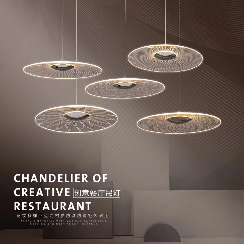 

Nordic Modern Acrylic Pendant Lights Led Ring Hanging Lamp For Dining Room Bedroom Living Room Bar Decoration Creative Hanglamp