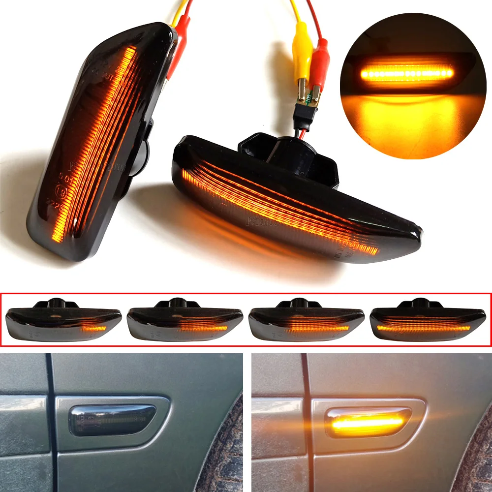 2 Pieces New Dynamic Amber LED Flowing Front Side Marker Turn Signal Light 30722641 30722642 For Volvo S60 S80 V70 XC70 XC90