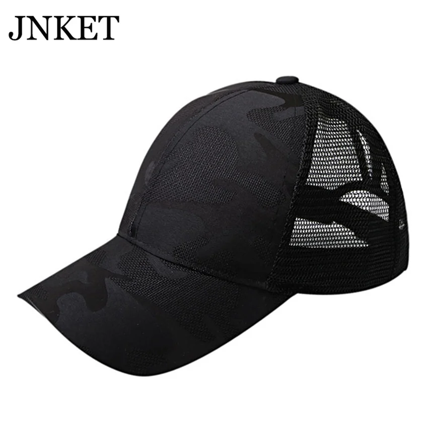 JNKET New Fashion Ponytail Baseball Cap Women Sunhat Camouflage Mesh Cap Snapbacks Hats Summer Hat Outdoor Hat Casquette