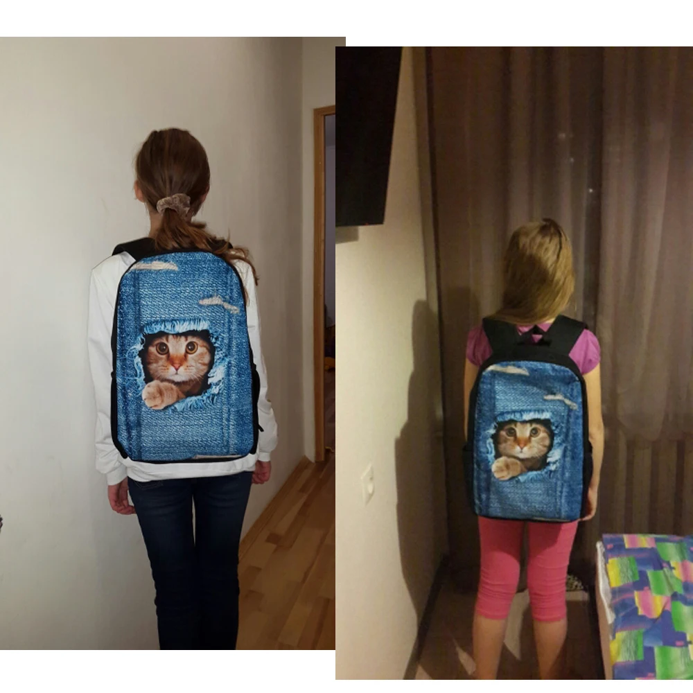 French Bulldog 3D Print School Bags Children Casual Schoolbags Book Rucksack Cute Animal Shoulder Backpack for Women