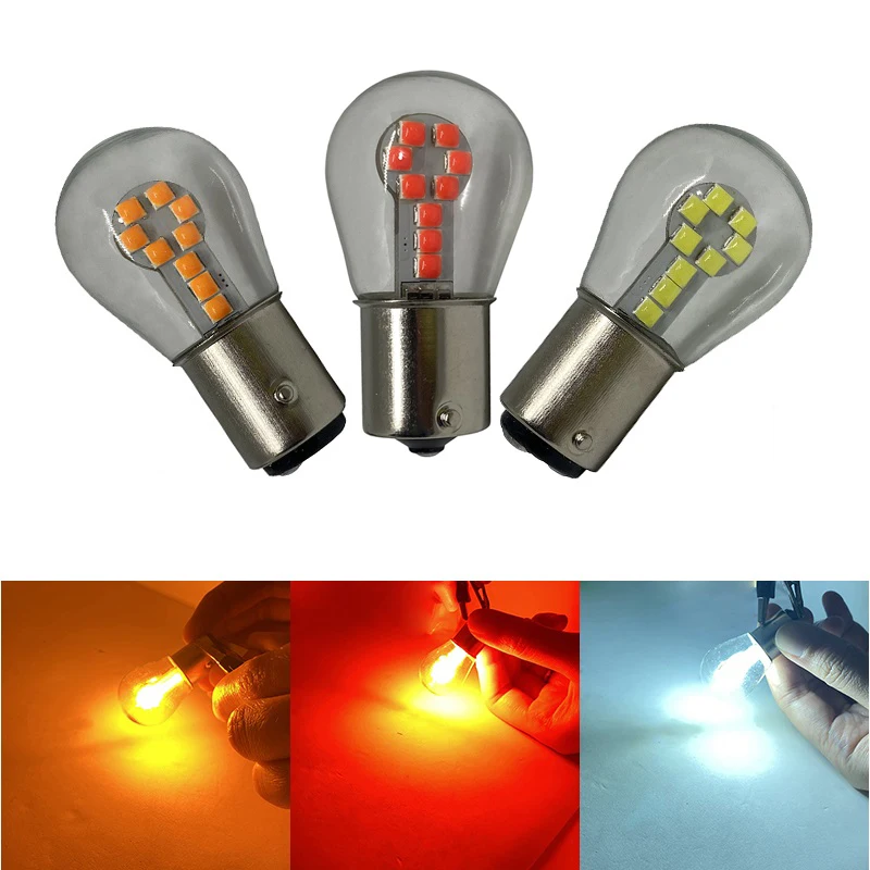 1X 1156 LED 1157 BAY15D turn signal light red brake light 12V R5W R10W BA15S P21W White Red Amber Reverse Lamp