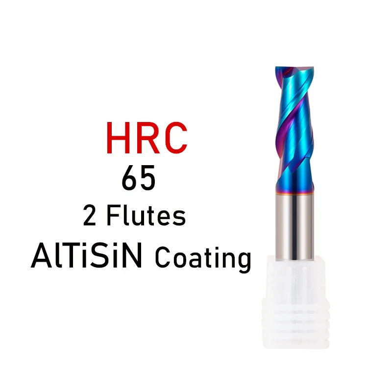 HRC50 HRC55 HRC65 Carbide End Mill 2Flutes endmill Milling Cutter Alloy Coating Tungsten Steel Cutting Tool CNC maching Endmills