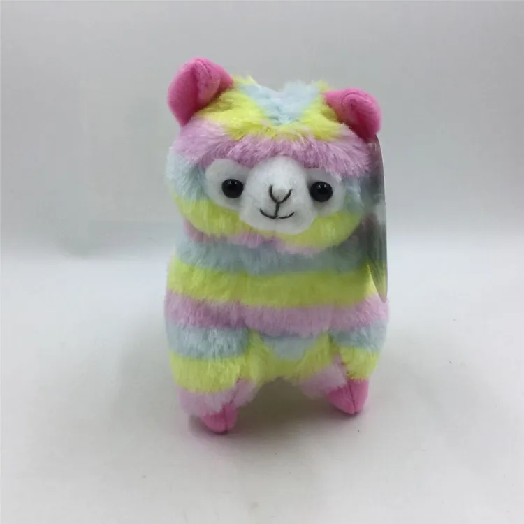 Real Life Rainbow Alpaca Plush Toys Stuffed Animal Toy Soft Lifelike Dolls Kids Christmas Toys