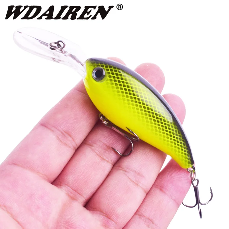 WDAIREN-señuelo de Pesca de pececillo, cebo duro Artificial, anzuelos triples, aparejos de Pesca de Lucio, Wobblers de buceo profundo, Crankbait, 10cm, 14g