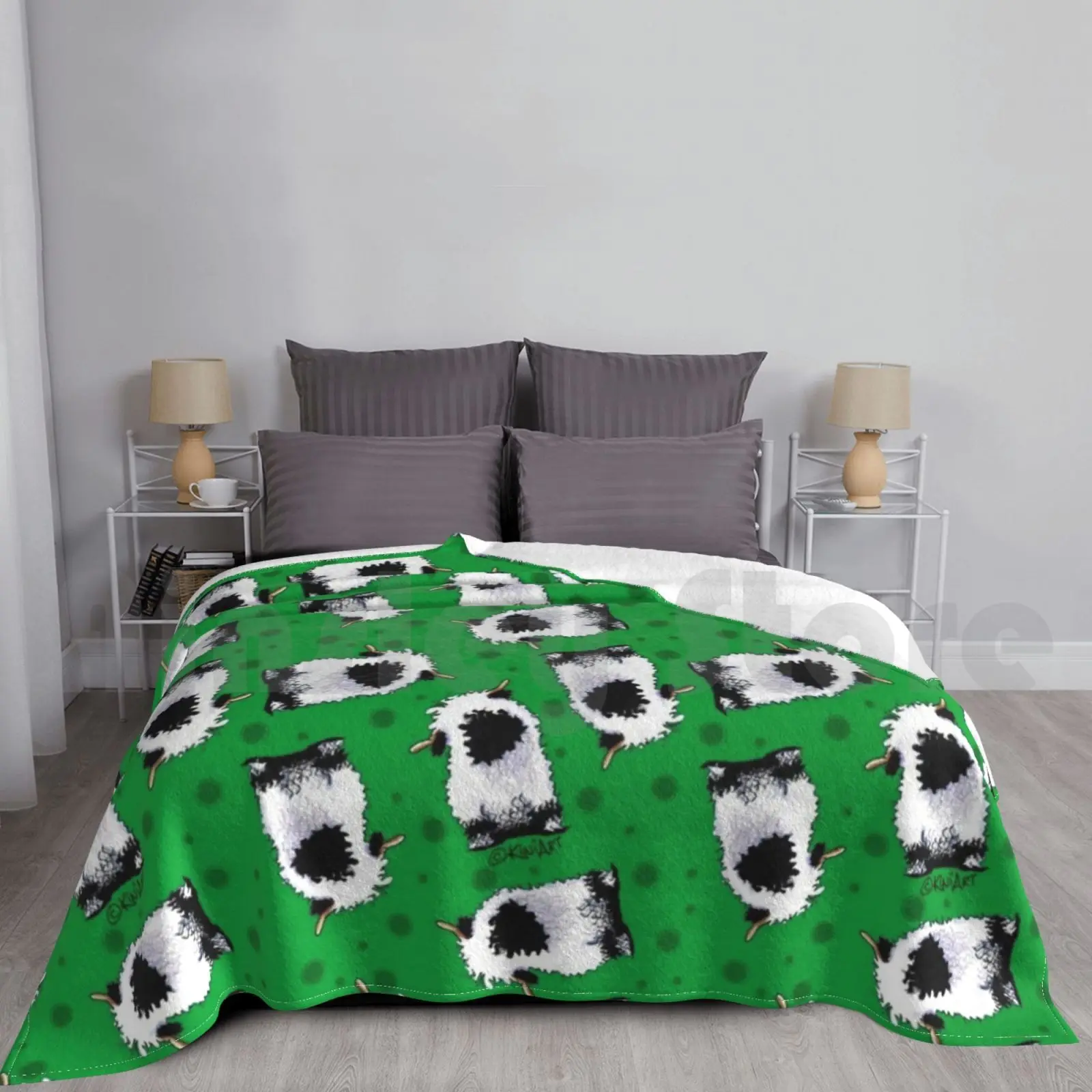 Kiniart Valais Blacknose Sheep Blanket Fashion Custom Valais Sheep Valais Blacknose Sheep Kiniart Sheep Cute Sheep