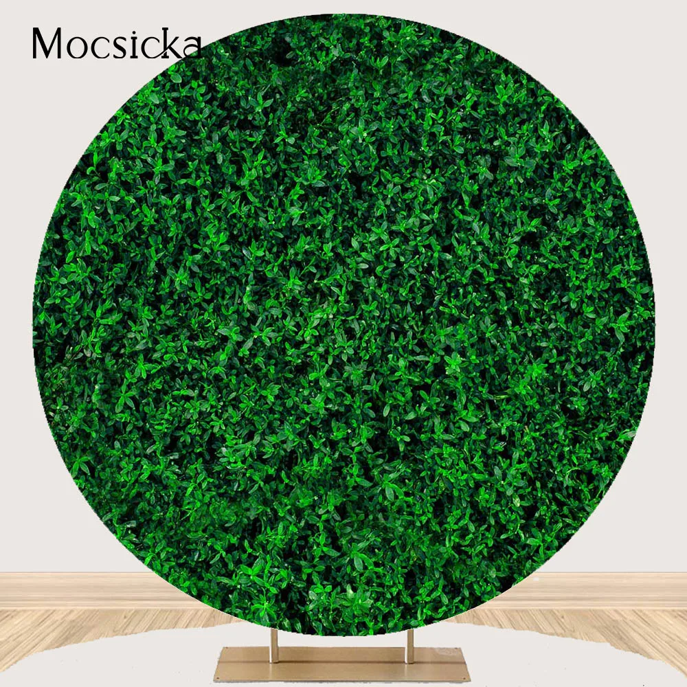 

Green Grass Backdrop Photography Safari Jungle Kids Children Birthday Portrait Photo Background Circle Round Backdrops Elastic