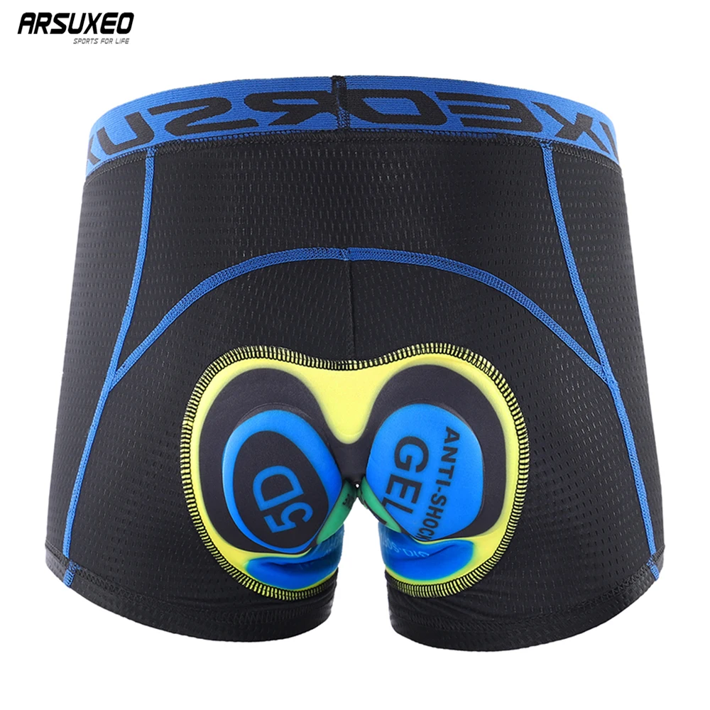 

ARSUXEO Men Upgrade Cycling Underwear 5D Gel Pad Shockproof MTB Bike Shorts High Elasticity Bicycle Underpants Breathable Shorts