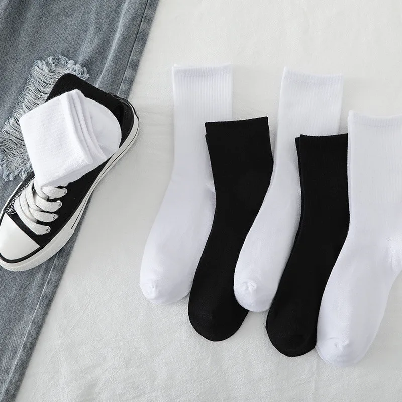 10 Pairs/Lot Mens Socks High-Quality Men's Mid-tube Black Cotton Socks Absorbent and Deodorant Soft and Comfortable Socks