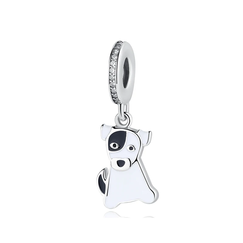 Original 925 Sterling Silber Charms Liebes-Tiermotiv Hund Katze Pfotenabdruck Anhänger Perlen Passend für Marken-Armbänder Halsketten Damen DIY Schmuck
