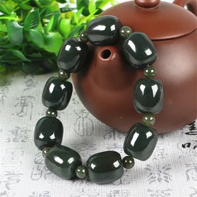 Zheru Jewelry Natural Hetian Jade Passepartout Bead Bracelet Men's and Women's Jewelry Bracelets