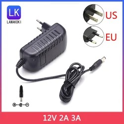 1PCS AC Adapter 12V 2A 3A Switching Power Supply Charger For guitar foot pedal Effect adapter Reverse Polarity Negative Inside