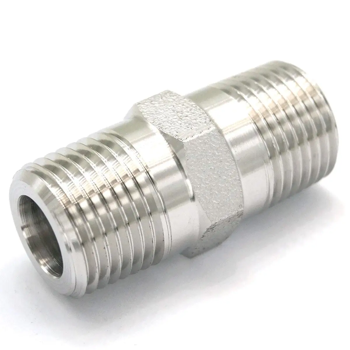 

1/2" NPT Male 304 Stainless Steel Hex Nipple Forged Pipe Fitting Water Gas Oil 3000 PSI