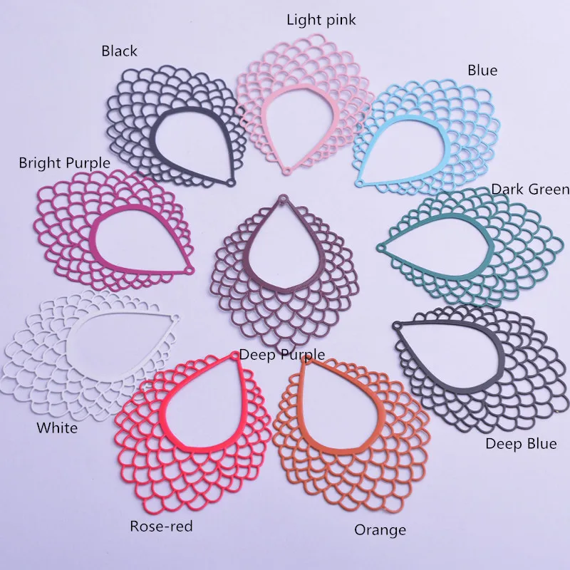 30 Stück AB5513 35*45mm Filigrane Geometrie-Anhänger Metallquasten Anhänger DIY Schmuck Ohrring Herstellung – Detail 3