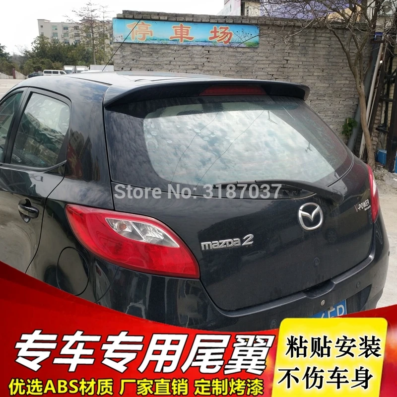 For Mazda 2 Mazda2 hatchback Spoiler  ABS Plastic Unpainted Color Rear Spoiler Wing Trunk Lid Cover Car Styling