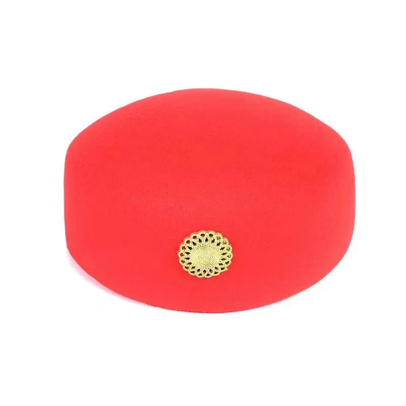 Drum Team Beret Hat For Women Air Stewardess Cosplay Hats Woolen Music Party Cap Modern Dance Cap Festival Supplies