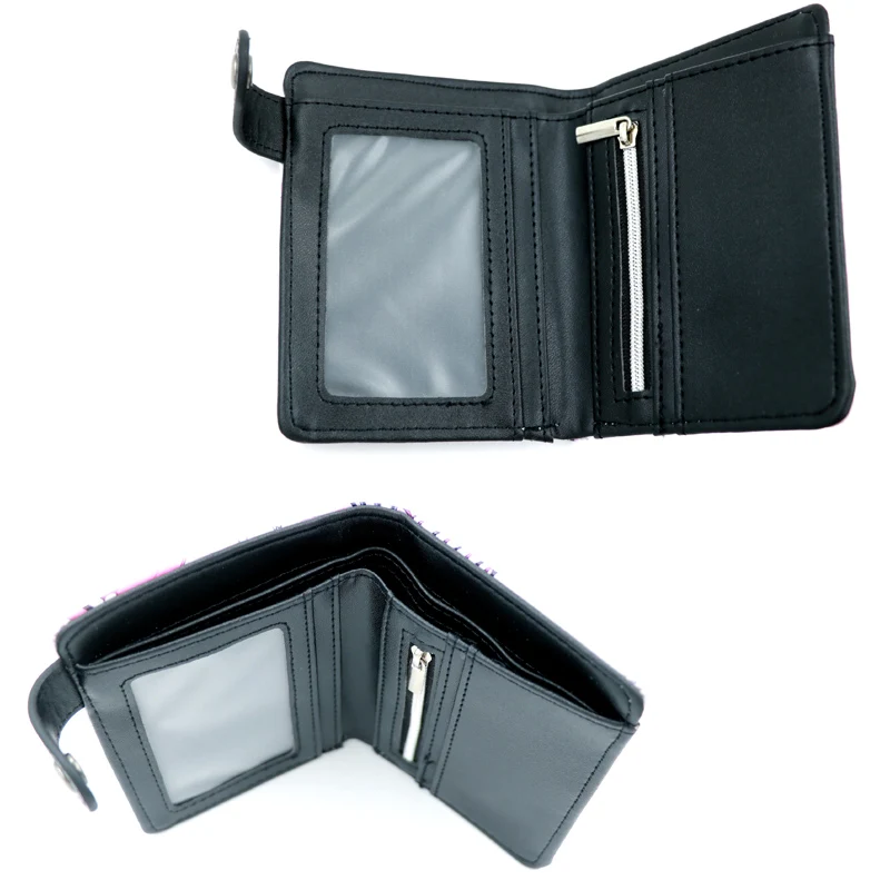 Death Note Anime Black PU Leather Short Wallet with Card Holders Zipper Pocket for Boys Girls Gift