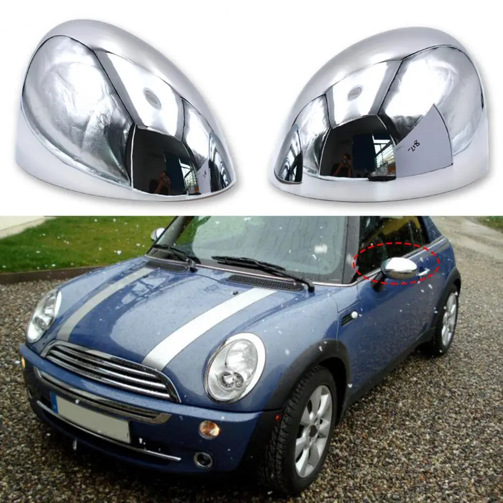 2Pcs Strong Sticky Rearview Cap Easy Installation Self-adhesive Car Side Rearviews Cover for BMW MINI R50-One/Cooper 2001-2006