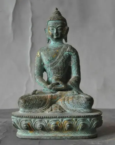 

Tibet Buddhism Temple Old Bronze Sakyamuni Shakyamuni Medicine Buddha Statue